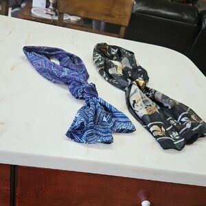 Christopher & Banks Blue and Black Scarves